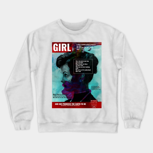 Girl - Surreal/Collage Art Crewneck Sweatshirt by DIGOUTTHESKY